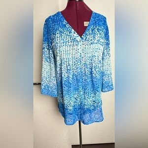 Blue Patterned Women's Top